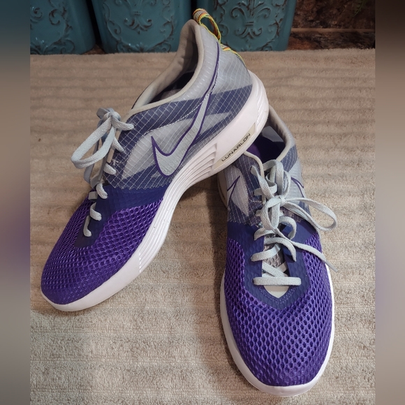Nike Lunar MTRL + 522346-005 Womens Running Training Shoes Purple Grey Size 10.5 - Picture 2 of 11